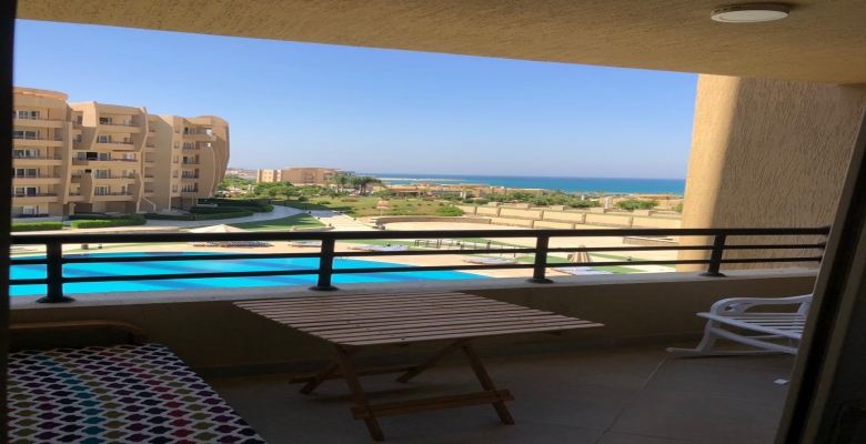 شالية بقريه اوشن بلو على البيسين للايجار اليوميى