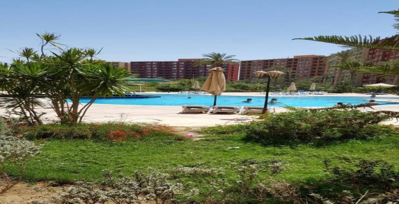 شاليه للايجار اليومى ببورتو جولف مارينا على حمام السباحة مباشرة 