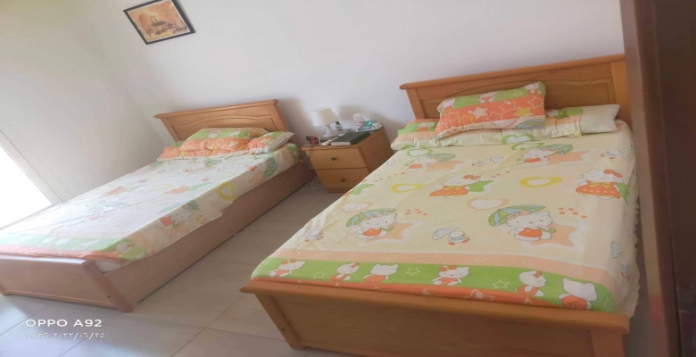 شاليه للايجار في قريه امواج - الساحل الشمالي / A first-floor chalet is available for rent in Amwaj Village, North Coast